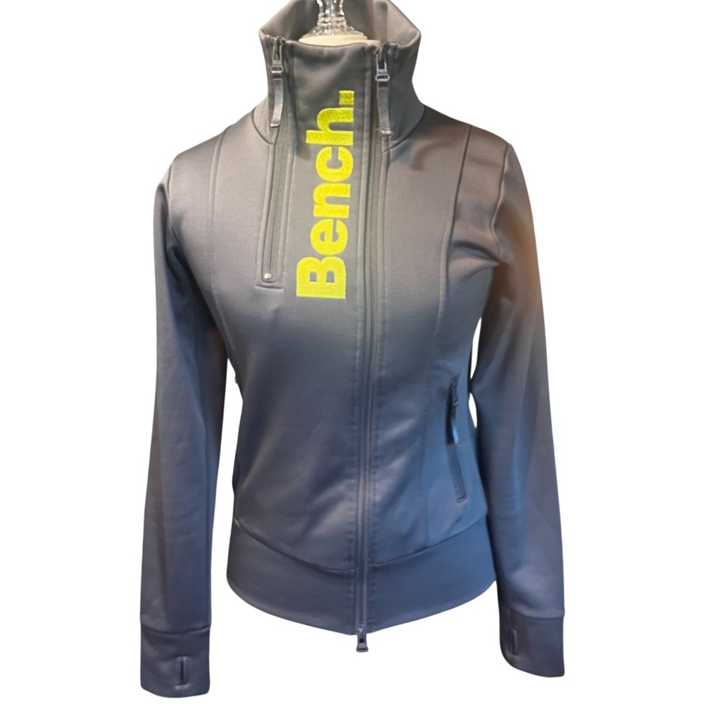 Bench Brand Gray High Neck Zip Up Jacket Small